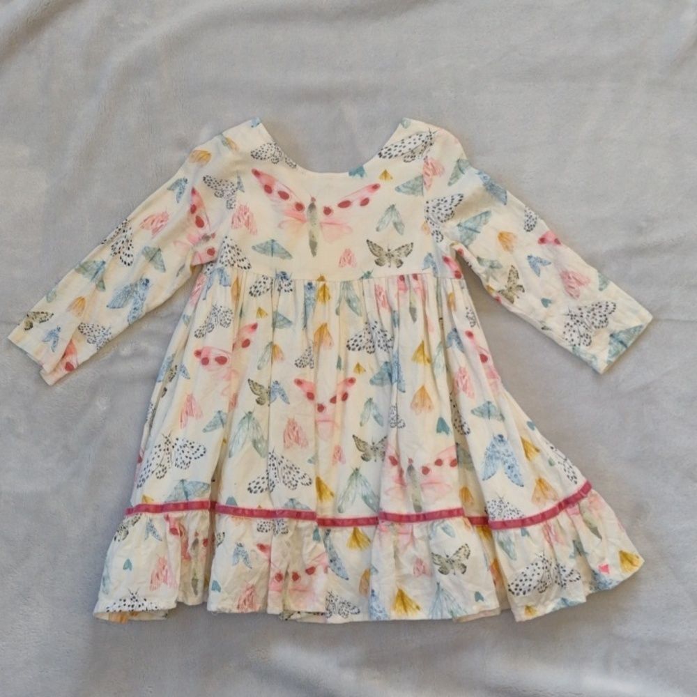 Pink Chicken New York Coralee Long Sleeve Moth Print Dress Size 2